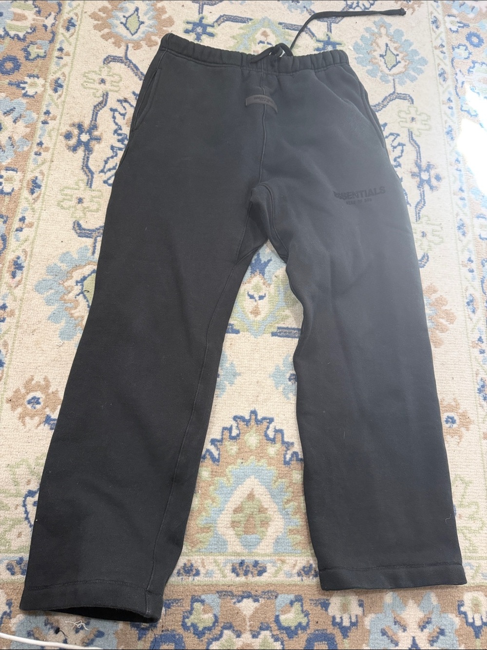 Essentials Black Men's Jogger Sweatpants with Subtle Logo
